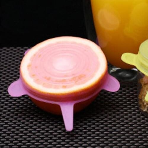 6pcs/Set Kitchen Seal Silicone Covers Flexible Stretchable Round Shape Food Cover Preservation Wrap Lid For Kitchen Accessories