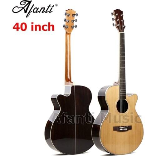 Afanti Music high quality 40 inch Red Pine top / Rosewood Back & Sides Acoustic guitar (WY-069-40)