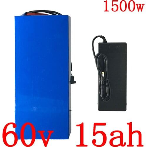 60V electric bicycle battery 60V 15AH Lithium battery pack 60V 1000W 1500W 1800W electric scooter battery pack with 2A charger