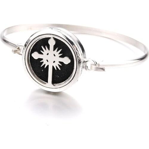 Charm Cross Magnetic Fine Perfume Box Bracelet Aroma Essential Oil Diffuser Locket Stainless Steel Bracelet Fashion Jewelry