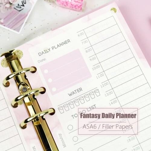 MyPretties Fantasy Daily Planner Refill Papers 40 Sheets A5 A6 Filler Papers for 6 Hole Binder Organizer Notebook Papers