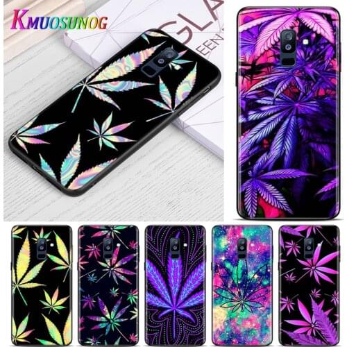 Pretty leaves For Samsung Galaxy A9 A8 Star A8S A7 A6 A6S A5 A3 Plus 2018 2017 2016 A750 Black Phone Case