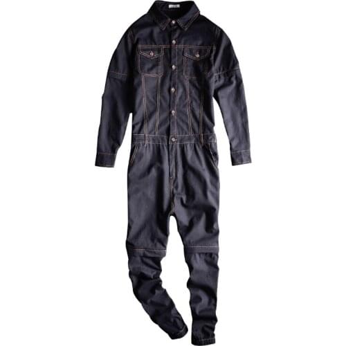 Denim overalls mens dual-use overalls black purple fashion jeans hip-hop overalls
