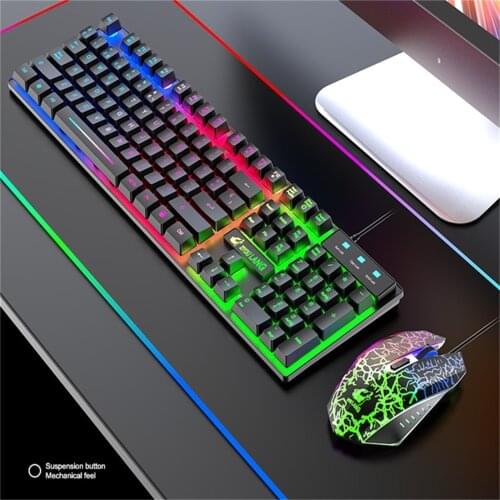 Spanish RGB gaming keyboard For Gamer PC Laptop with mouse 104-key Backlit with Mouse pad set Anti-ghosting Colorful Keyboard