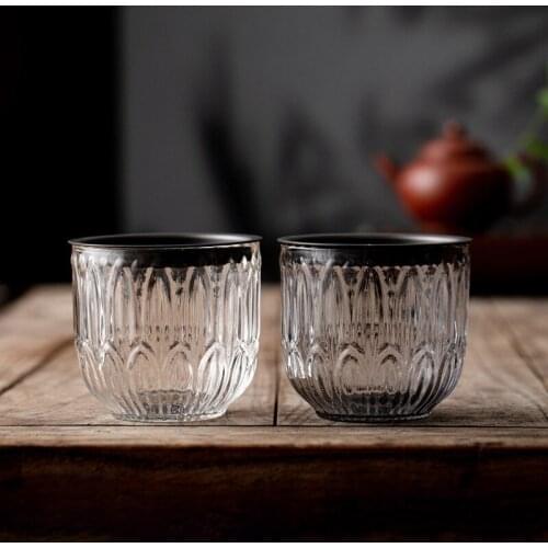 Creative glass pot with lid transparent tea ceremony storage tea water tea set accessories water bowl