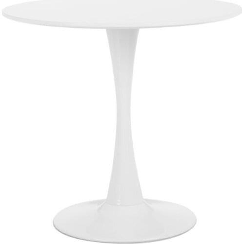 Table Round Lunch Saarinen Tulip White Diam 80 Cm Lacquered Polished Round