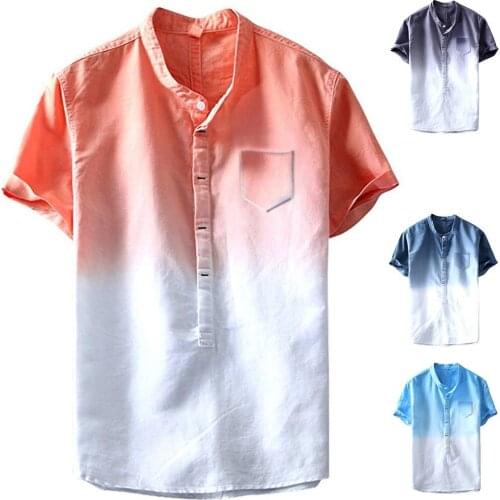 Summer Short Sleeved Shirt Mens Slim Fitness Korean-style Printed Workwear Business Casual Dress Mens Shirt Male Top Tees Shirt