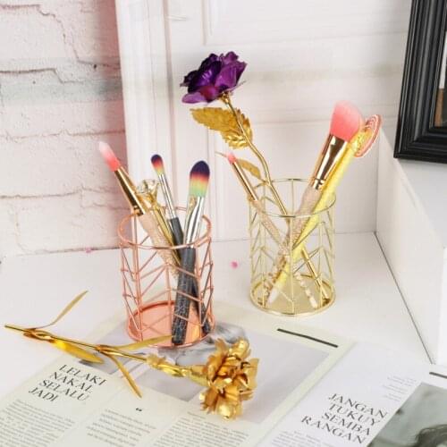 Nordic Simplicity Rose Gold Metal Iron Storage Basket Combination Holder Desk Desktop Accessories Stationery Organizer New