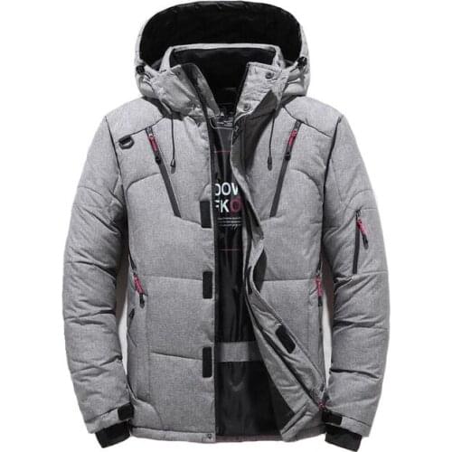 New Winter Jacket Men Casual White Duck Down Warm Hooded Coats Mens Outwear Windbreaker Thicken Parkas 4XL abrigo hombre casaco