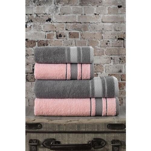 100% cotton 4 pcs bath towel set - 2 pcs 70x130cm 2 pcs 50x90cm