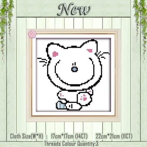 Little cat animal cartoon home decor painting counted print on canvas 11CT 14CT kits DMC Cross Stitch embroidery needlework Sets