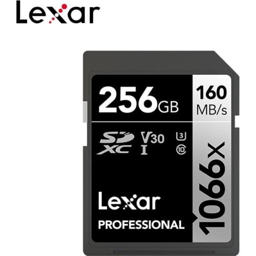 Original Lexar 1066x SD Card 64GB 128GB 256GB SDXC Up to 160 MB/s UHS-I Class10 U3 V30 Memory Card For DSLR Or Mirrorless Camera
