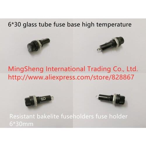 Original new 100% 6*30 glass tube fuse base high temperature resistant bakelite fuseholders fuse holder 6*30mm
