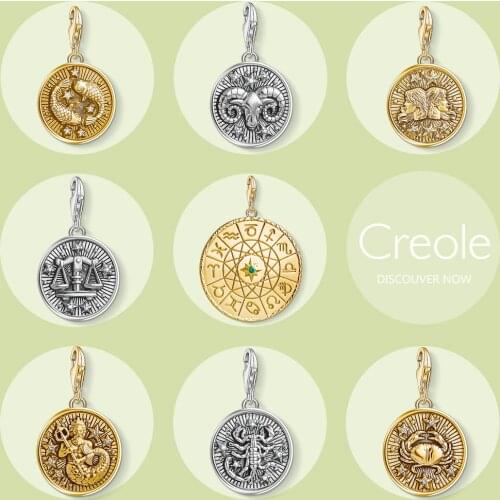 Zodiac Star Sign Aries Taurus Gemini Cancer Leo Virgo Libra Scorpio Capricorn Aquarius Pisces Charm, 925 Sterling Silver Gift