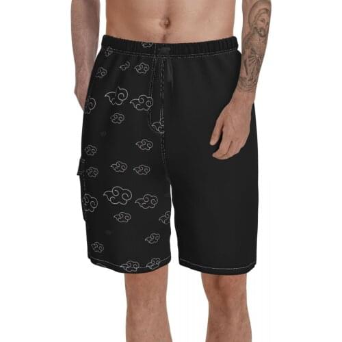 Causal Breathable Quick Dry Humor Graphic Anime Comic Casual Akatsuki Symbol Male Shorts