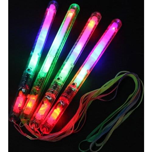 Multicolor Light-Up Blinking Rave Sticks LED Flashing Strobe Wands Concerts Party Glow Toys for Children NSV