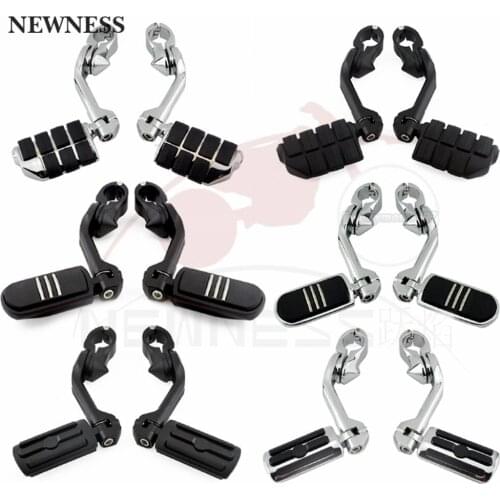 32mm Highway Pegs Adjustable Motorcycle Footpegs Engine Guard Crash Bar Footrest Mount For Harley Sportster XL Dyna Softail