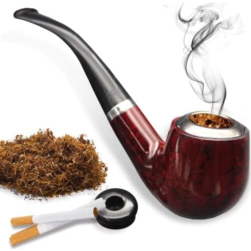 Resin Tobacco Bent Pipe Cigarette Filter Tobacco Grinder Cigar Long Handle Hand Held Pipe Smoking Accessories Gadget Mens Gift