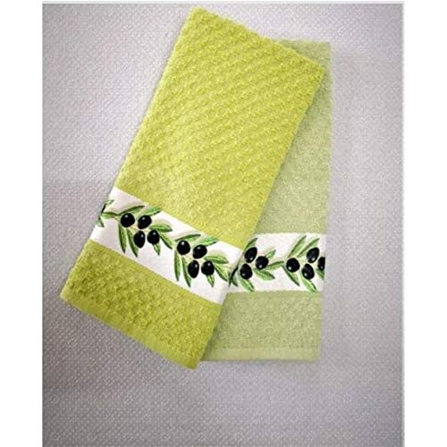 Tac 2-Piece Printed Cotton Kitchen Towel Set Green Adria - 40x60