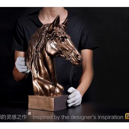 TOP GOOD home office business FENG SHUI Talisman Protection Auspicious Lucky Success HORSE Sculpture statue 43CM