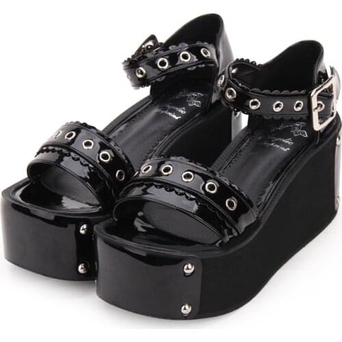 Angelic imprint Gothic Lolita style Platform shoes New Fashion Lolita Sandals Size 35-46 8276