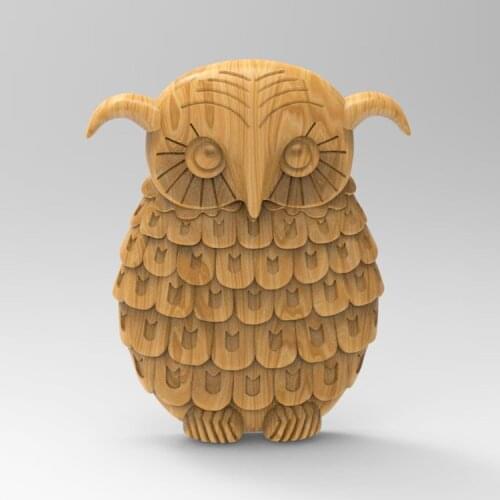 High Quality Owl 3D STL Model for CNC Router 3D Printer Artcam Aspire Bas Relief