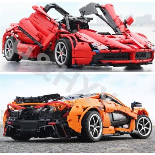 XQ1001 XQ1002 McLaren P1 Hypercar Ferraried Racing Sports Car Motor Power Function Technic Building Blocks Bricks Kids Gift Toy