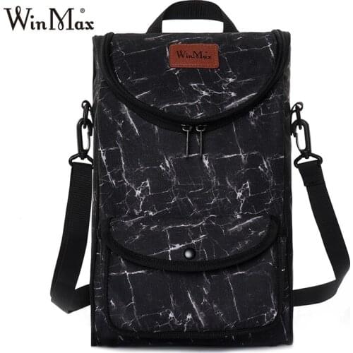 Winmax Black Folded Cooler Ice Bags Double Wine Bottle Bag Beer Cooling Holder Carrier Portable Liquor Ice-cold for wine lovers