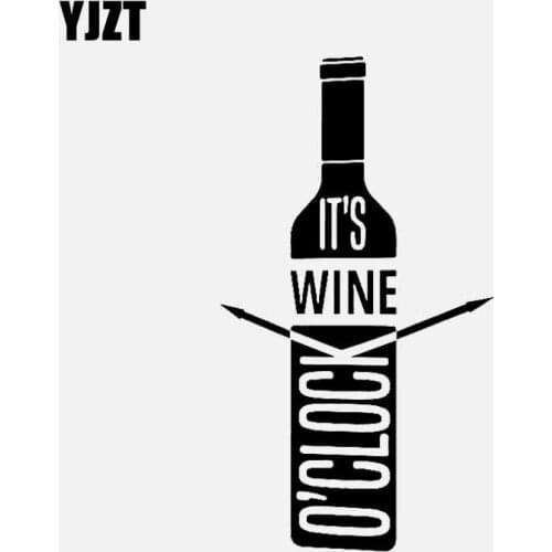 YJZT 7.9CM*14.2CM ITS WINE O' CLOCK Vinyl Decals Art Car Sticker Black/Silver C3-1068