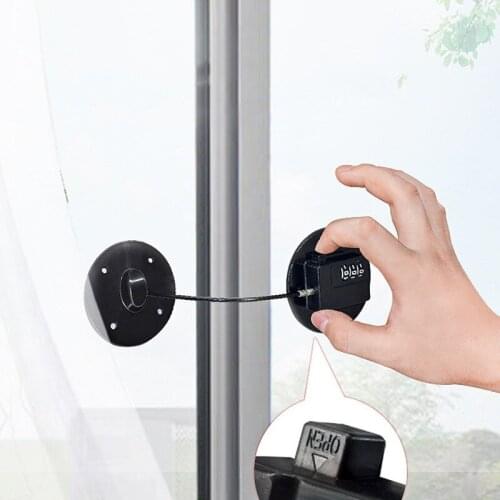 Door Window Locks Digit Combination Stainless Steel Children Security Car Window Cable Limit Lock Safety Key Password Code