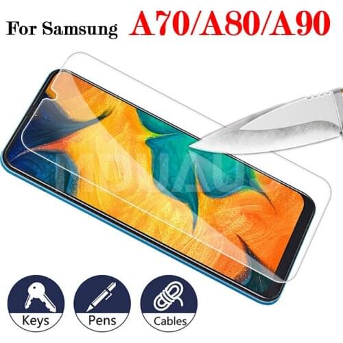 Screen Protector On For Samsung Galaxy A70 A80 A90 Tempered Glass A 70 80 90 Sansung Galax Verre Tremp Case Film ScreenProtector