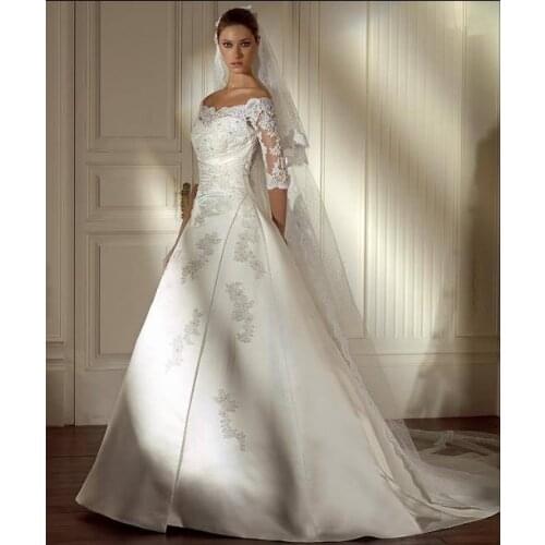 Free shipping 2016 maxi kate custom ivory/white dress silver long sleeve with jacket cinderella dress long lace wedding dress