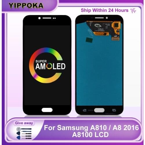 5.7"Super AMOLED For Samsung Galaxy A8 2016 LCD A810 A8100 Display Digitizer Assembly Replacement Parts For Samsung A810F/DS LCD