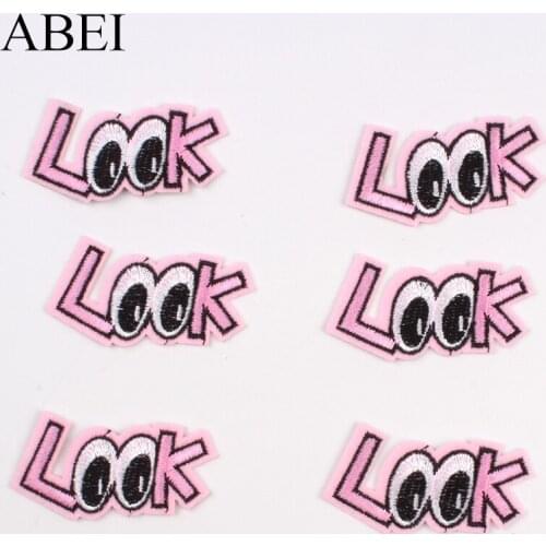 10pcs Cartoon LOOK Eyes Patches Iron On Stickers DIY Jeans Bags Coats Pants Bagde Appliques Garments Accessories