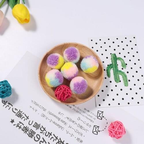 10Pcs/Bag 2cm-5cm Macaron Matching Color Plush Ball Pompom Cashmere Ball DIY Handmade Dress Wedding Sewing Craft Accessorie