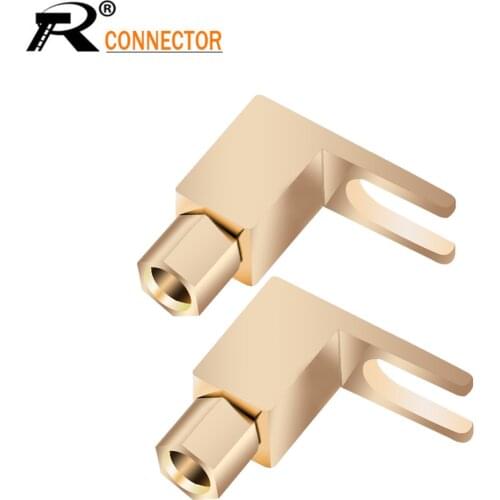 20pcs U Type BANANA PLUGS Brass Gold-Plated Speaker Plugs Audio Screw Fork Spade Connector Right Angle banana male connector