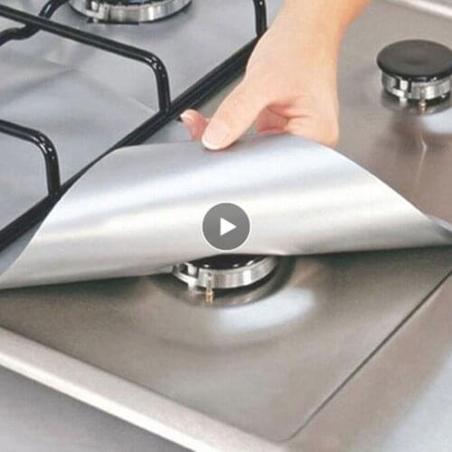 4 Pack Stovetop Burner Covers Reusable Thick Gas Range Protectors Non-stick Liner Heat Resistant Stovetop Protector Cookware