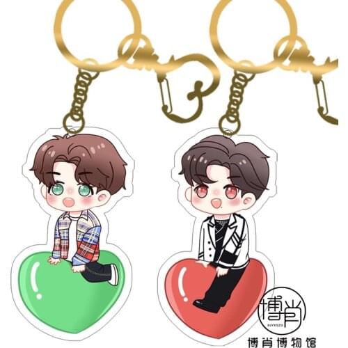 Anime The Untamed Mo Dao Zu Shi Xiao Zhan Wang Yibo Acrylic Keychain Pendant Charm Keyring Decor Heart-shaped Series Cute Gift