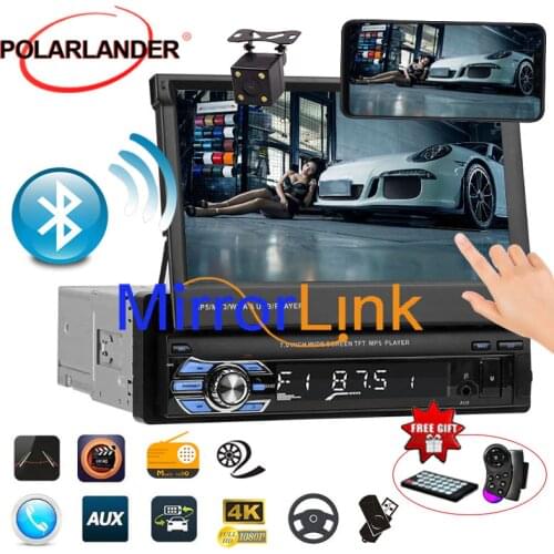 Touch Screen 12V Car Stereo Bluetooth FM Radio MP5 Audio radio cassette player USB/TF 1 DIN Autoradio 7 inch Mirror Link