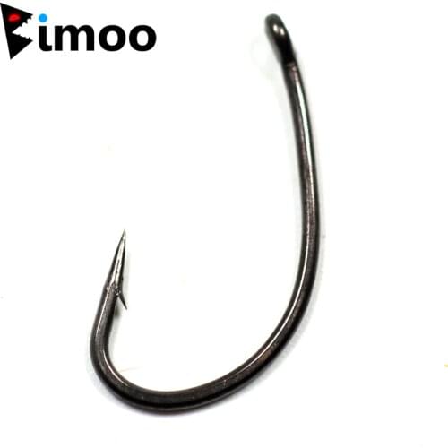 Bimoo 100pcs/pack #2 #4 #6 #8 Coating High Carbon Steel Carp Fish Hooks BE Japan Made Micro Barb Carp Fishing Hooks