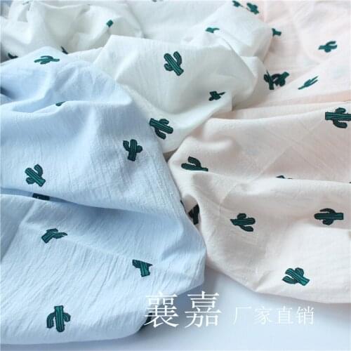 Childrens fabric Plain cotton washed cotton crepe printing small Suihua cloth shirt DIY hand made clothes