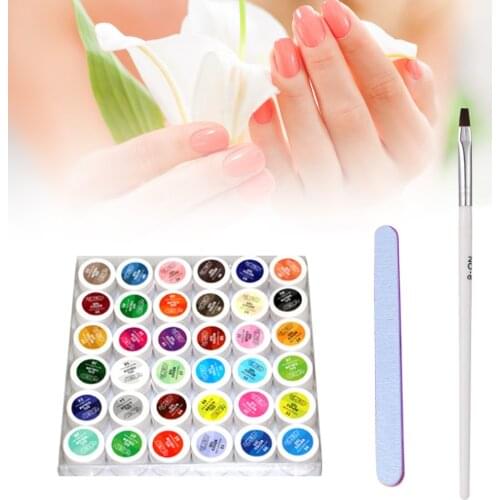 5ml 24/30/36 Colors Women Fashion Phototherapy Glue Nail UV/Led Lamp Nail Gel Polish Tool Kit