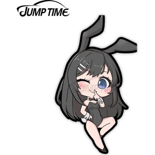 JumpTime 13 x 6cm Cute MAI SAKURAJIMA Rascal Does Not Dream of Bunny Girl Senpai Auto Bumper Window Car Stickers Fashion Decals