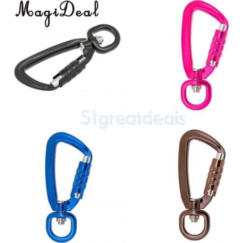 MagiDeal Portable 500KG Auto Locking Carabiner Rotating Ring Outdoor Keychain Hook for Climbing Camping Fishing Hiking Traveling