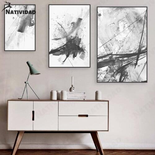 Canvas Painting Wall Art Black and White Texture Print Poster Modern Abstract Art Wall Stickers Bedroom Living Room Home Decor