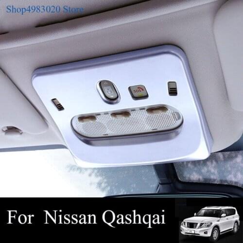 For Nissan Qashqai J11 Dualis 2014 2015 2016 2017 ABS Chrome Front Roof Dome Reading Light Lamp Cover car accessories Interior