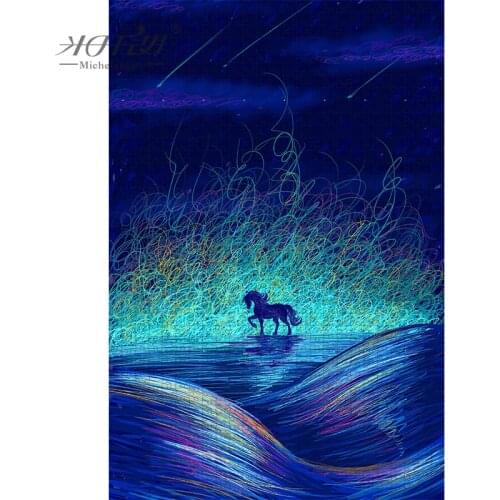 Michelangelo Wooden Jigsaw Puzzle 500 1000 1500 2000 Pieces Dream Unicorn Cartoon Animal Kids Educational Toy Painting Art Decor