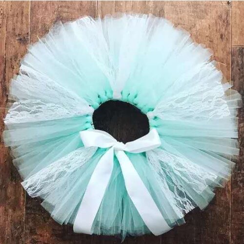 Lovely Baby Girls Lace Tutu Skirts Infant Crochet Tulle Skirt Ballet Dance Pettiskirts with Pink Ribbon Bow Kids Party Skirts