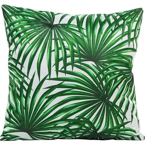 Fashionable green leaves pattern home chair cushion covers 45*45cm without inner thick silk imitation decorate pillow covers X96