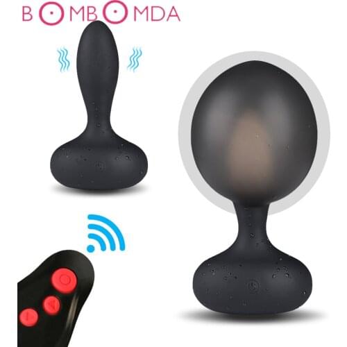 Inflatable Huge Anal Butt Plug Wireless Remote Automatic Inflation Anal Dilator Expandable Silicone Men Prostate Massager SexToy